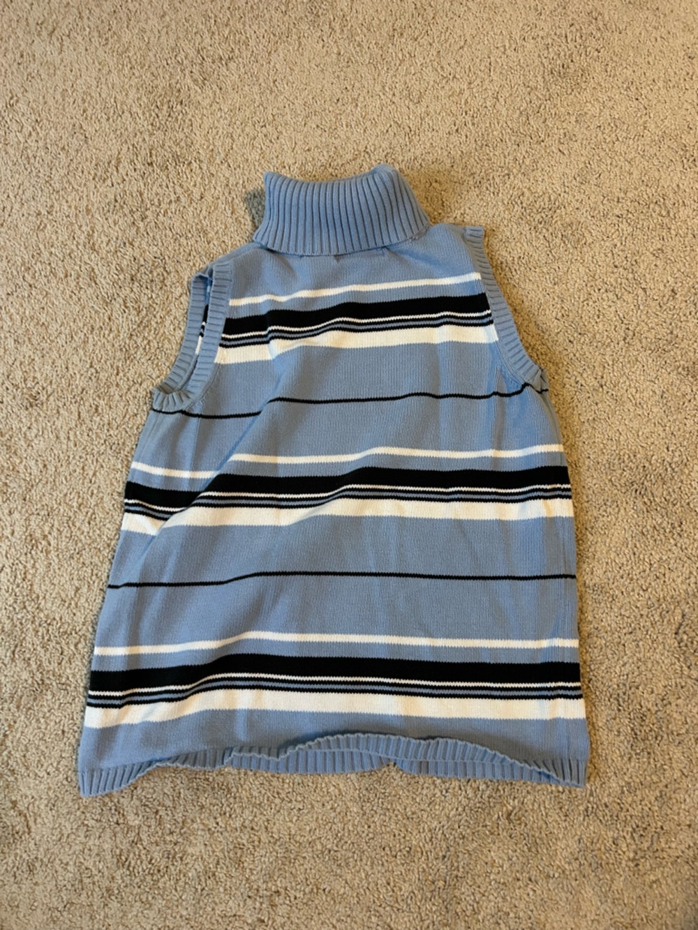 Carolyn Taylor Light Blue Ribbed Knit Sweater